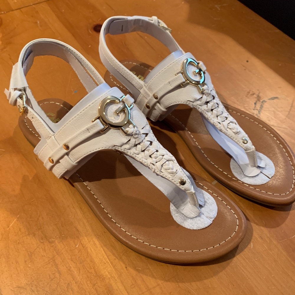GBG white sandals